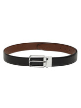 Load image into Gallery viewer, Men&#39;s Black &amp; Brown Texture and patterned Reversible Leather Belt
