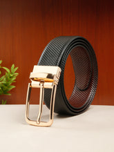Load image into Gallery viewer, Men's Texture Black &amp; Brown Leather Reversiable Belt
