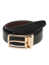 Load image into Gallery viewer, Men's Texture Black &amp; Brown Leather Reversiable Belt
