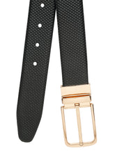 Load image into Gallery viewer, Men's Texture Black &amp; Brown Leather Reversiable Belt
