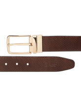 Load image into Gallery viewer, Men's Texture Black &amp; Brown Leather Reversiable Belt
