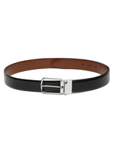 Load image into Gallery viewer, Men&#39;s Black &amp; Tan Solid Reversible Leather Belt
