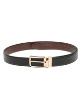 Load image into Gallery viewer, Men&#39;s Texture Finish Black &amp; Brown Leather Reversiable Belt
