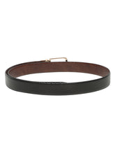 Load image into Gallery viewer, Men&#39;s Texture Finish Black &amp; Brown Leather Reversiable Belt
