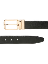 Load image into Gallery viewer, Men&#39;s Texture Finish Black &amp; Brown Leather Reversiable Belt
