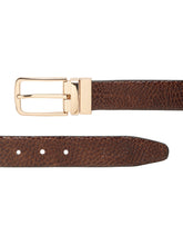 Load image into Gallery viewer, Men&#39;s Texture Finish Black &amp; Brown Leather Reversiable Belt
