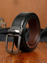 Load image into Gallery viewer, Men&#39;s Solid Formal Reversiable Black &amp; Brown Leather Belt
