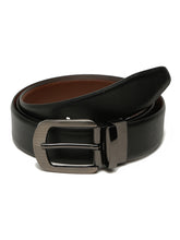 Load image into Gallery viewer, Men&#39;s Texture Formal Reversiable Black &amp; Brown Leather Belt
