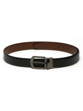 Load image into Gallery viewer, Men&#39;s Texture Formal Reversiable Black &amp; Brown Leather Belt
