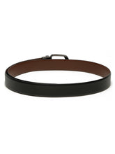 Load image into Gallery viewer, Men&#39;s Texture Formal Reversiable Black &amp; Brown Leather Belt
