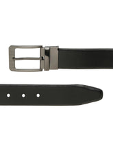 Load image into Gallery viewer, Men&#39;s Texture Formal Reversiable Black &amp; Brown Leather Belt
