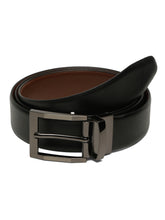 Load image into Gallery viewer, Men&#39;s Texture Formal Reversiable Black &amp; Brown Leather Belt
