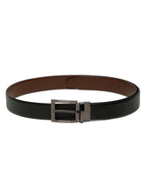 Load image into Gallery viewer, Men&#39;s Texture Formal Reversiable Black &amp; Brown Leather Belt
