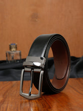 Load image into Gallery viewer, Men&#39;s Solid Formal Reversiable Black &amp; Brown Leather Belt
