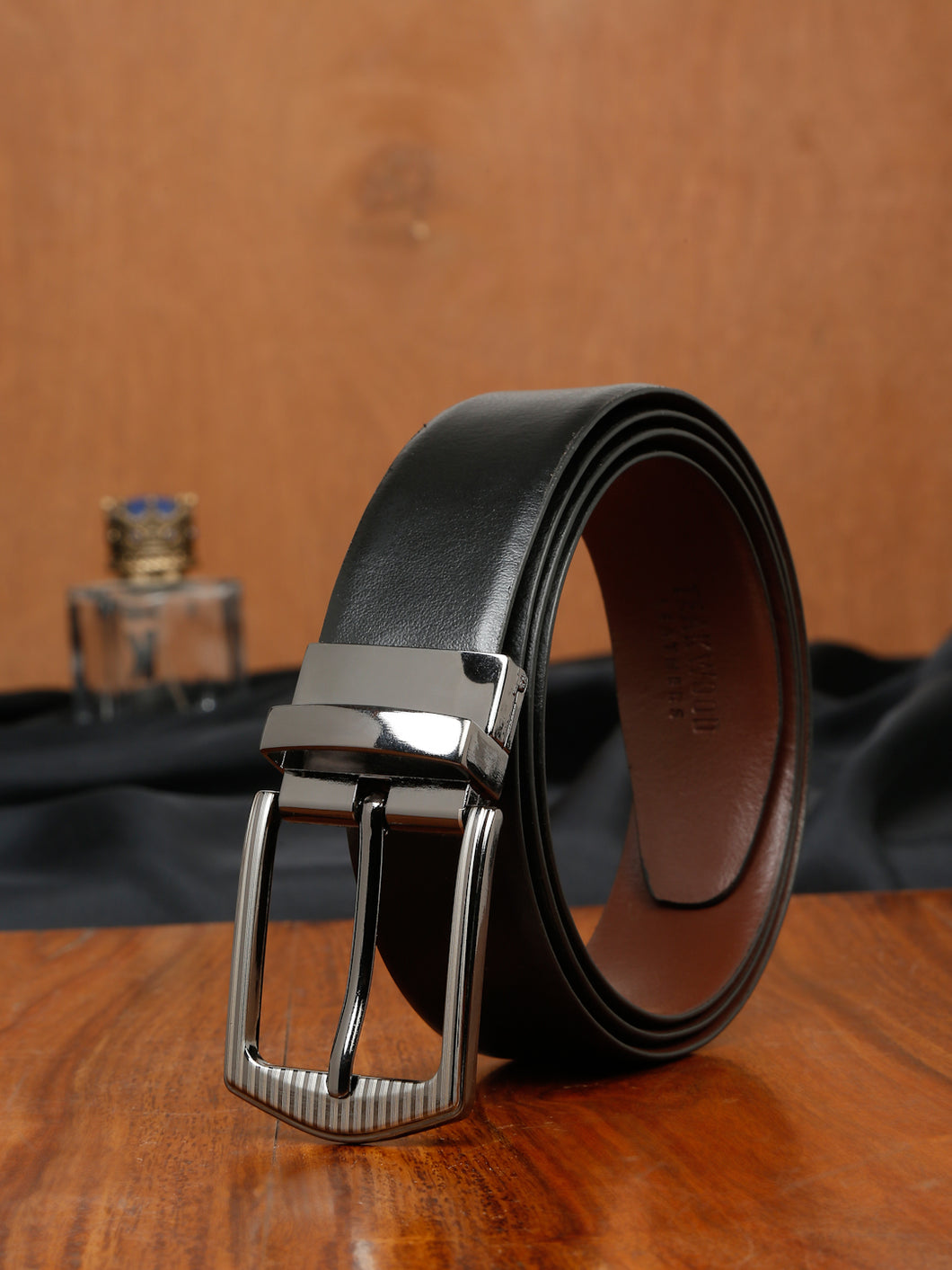 Men's Solid Formal Reversiable Black & Brown Leather Belt