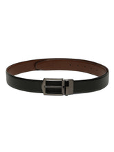 Load image into Gallery viewer, Men&#39;s Texture Formal Reversiable Black &amp; Brown Leather Belt
