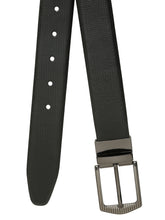 Load image into Gallery viewer, Men&#39;s Texture Formal Reversiable Black &amp; Brown Leather Belt
