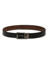 Load image into Gallery viewer, Men&#39;s Texture Formal Reversiable Black &amp; Brown Leather Belt
