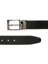 Load image into Gallery viewer, Men&#39;s Texture Formal Reversiable Black &amp; Brown Leather Belt
