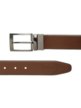 Load image into Gallery viewer, Men&#39;s Texture Formal Reversiable Black &amp; Brown Leather Belt
