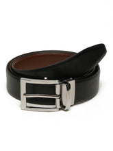 Load image into Gallery viewer, Men&#39;s Texture Formal Reversiable Black &amp; Brown Leather Belt
