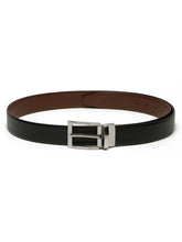 Load image into Gallery viewer, Men&#39;s Texture Formal Reversiable Black &amp; Brown Leather Belt
