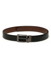 Load image into Gallery viewer, Men&#39;s Texture Formal Reversiable Black &amp; Brown Leather Belt
