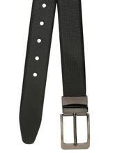 Load image into Gallery viewer, Men&#39;s Texture Formal Reversiable Black &amp; Brown Leather Belt
