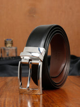 Load image into Gallery viewer, Men&#39;s Solid Formal Reversiable Black &amp; Brown Leather Belt
