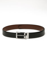 Load image into Gallery viewer, Men&#39;s Texture Formal Reversiable Black &amp; Brown Leather Belt
