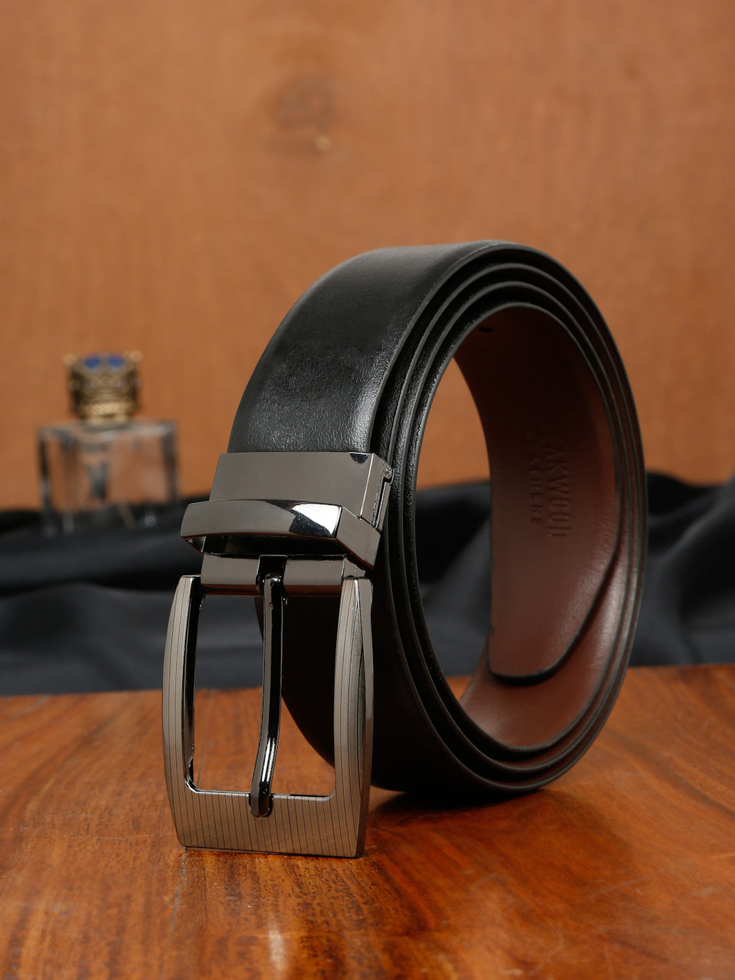 Men's Solid Formal Reversiable Black & Brown Leather Belt