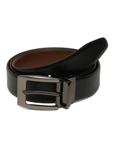 Load image into Gallery viewer, Men&#39;s Texture Formal Reversiable Black &amp; Brown Leather Belt
