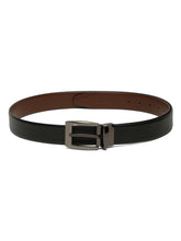 Load image into Gallery viewer, Men&#39;s Texture Formal Reversiable Black &amp; Brown Leather Belt
