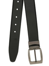 Load image into Gallery viewer, Men&#39;s Texture Formal Reversiable Black &amp; Brown Leather Belt
