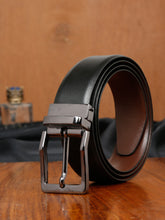 Load image into Gallery viewer, Men&#39;s Solid Formal Reversiable Black &amp; Brown Leather Belt
