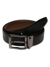 Load image into Gallery viewer, Men&#39;s Texture Formal Reversiable Black &amp; Brown Leather Belt
