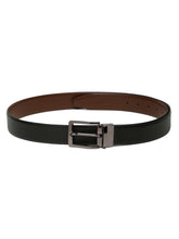 Load image into Gallery viewer, Men&#39;s Texture Formal Reversiable Black &amp; Brown Leather Belt
