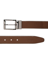 Load image into Gallery viewer, Men&#39;s Texture Formal Reversiable Black &amp; Brown Leather Belt
