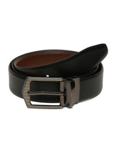 Load image into Gallery viewer, Men&#39;s Texture Formal Reversiable Black &amp; Brown Leather Belt
