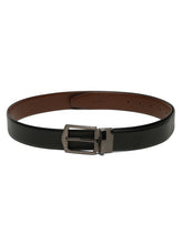 Load image into Gallery viewer, Men&#39;s Texture Formal Reversiable Black &amp; Brown Leather Belt
