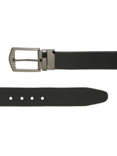 Load image into Gallery viewer, Men&#39;s Texture Formal Reversiable Black &amp; Brown Leather Belt
