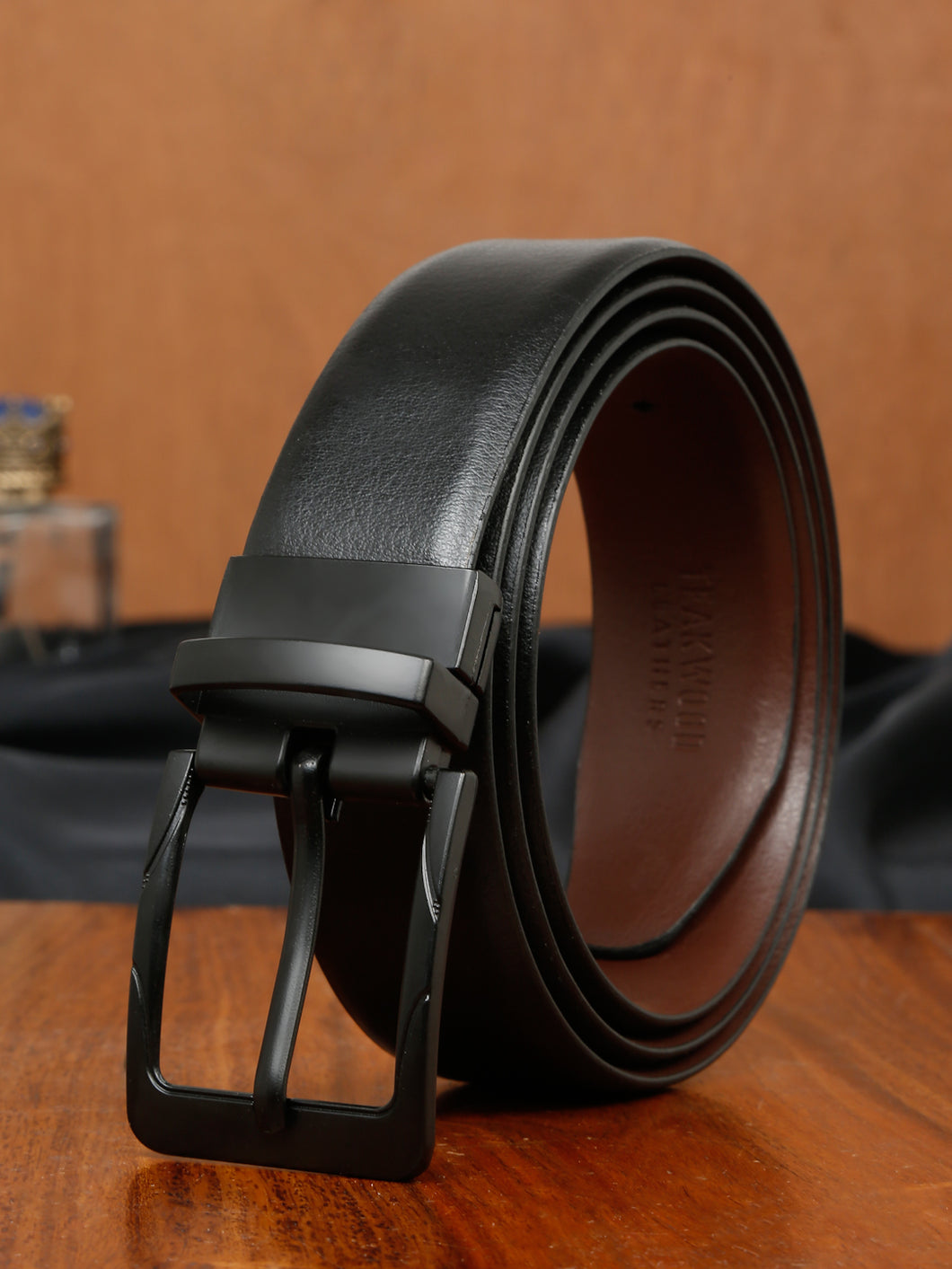 Men's Solid Formal Reversiable Black & Brown Leather Belt