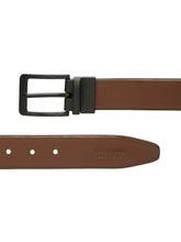 Load image into Gallery viewer, Men&#39;s Texture Formal Reversiable Black &amp; Brown Leather Belt
