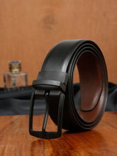 Load image into Gallery viewer, Men&#39;s Solid Formal Reversiable Black &amp; Brown Leather Belt
