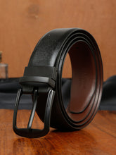 Load image into Gallery viewer, Men&#39;s Solid Formal Reversiable Black &amp; Brown Leather Belt
