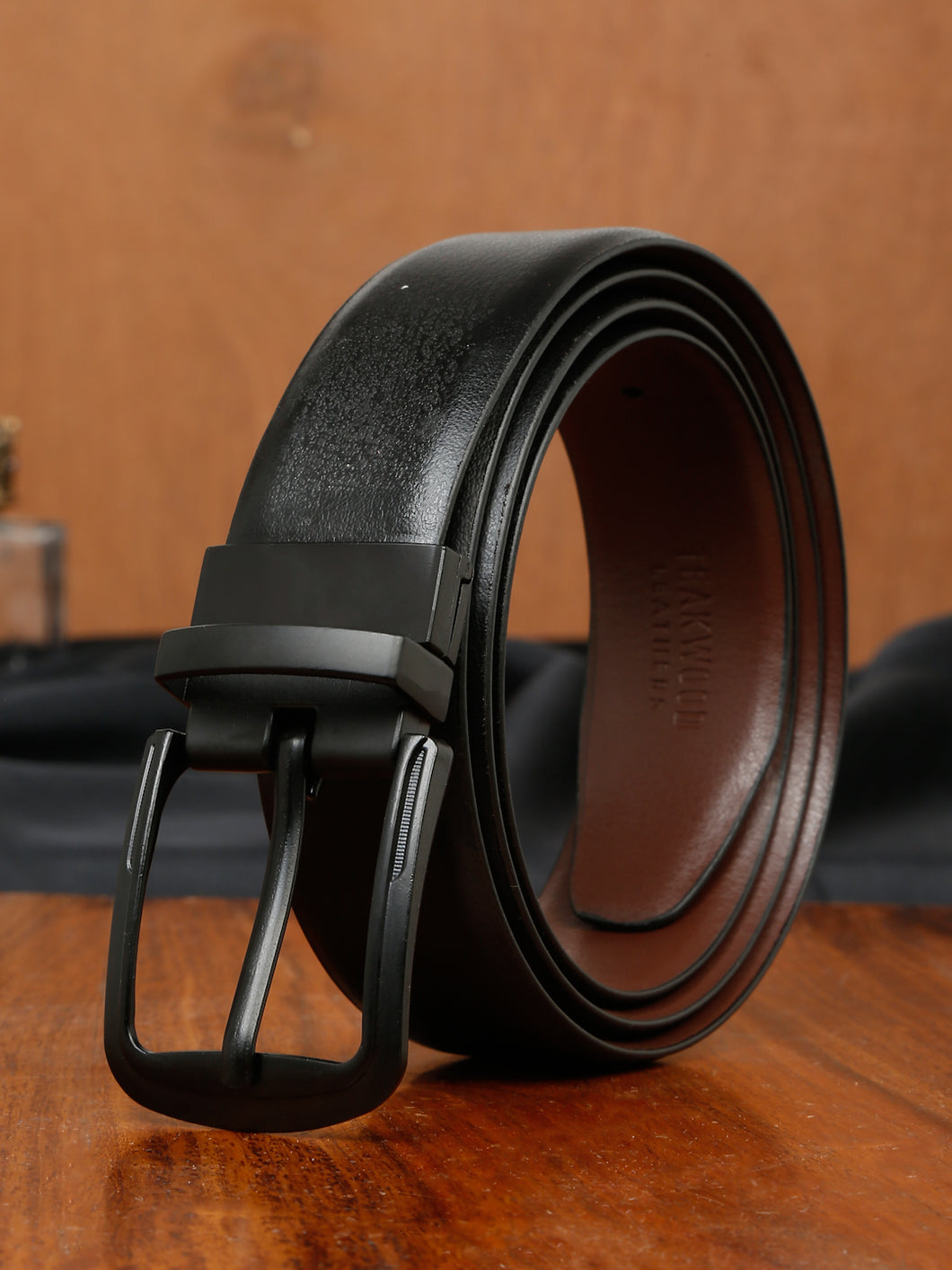 Men's Solid Formal Reversiable Black & Brown Leather Belt