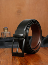 Load image into Gallery viewer, Men&#39;s Solid Formal Reversiable Black &amp; Brown Leather Belt
