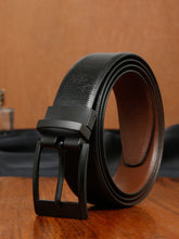 Load image into Gallery viewer, Men&#39;s Texture Formal Reversiable Black &amp; Brown Leather Belt
