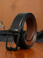 Load image into Gallery viewer, Men&#39;s Texture Formal Reversiable Black &amp; Brown Leather Belt
