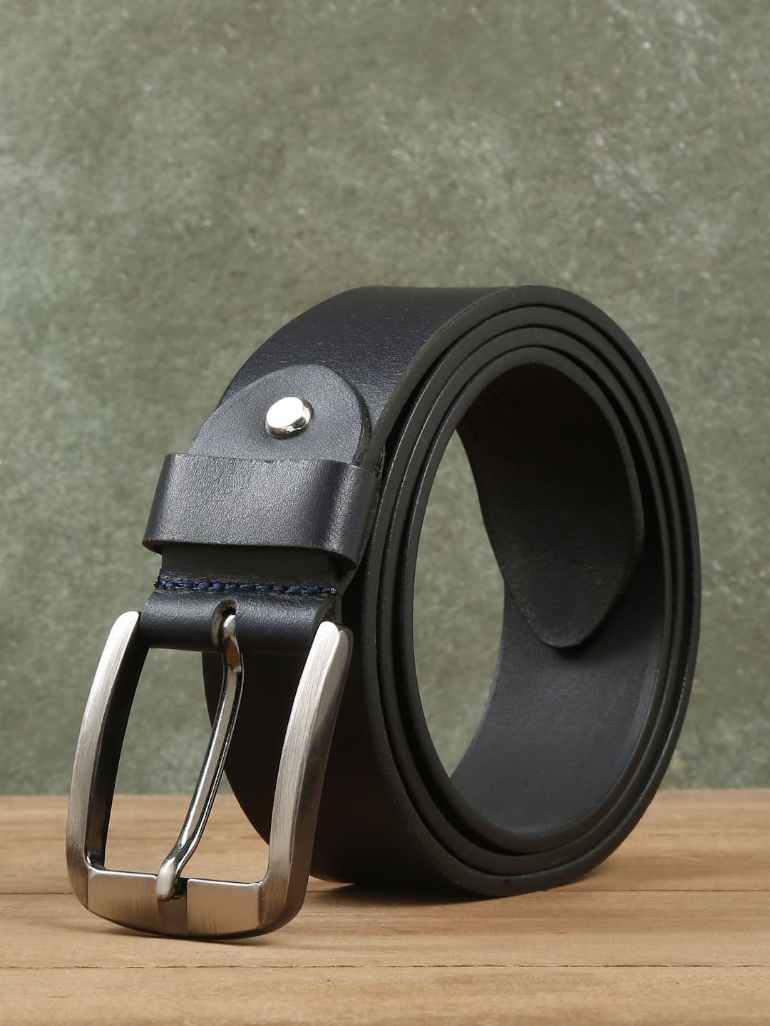 Mens Classic Navy Leather Casual Belt- Clearance sale